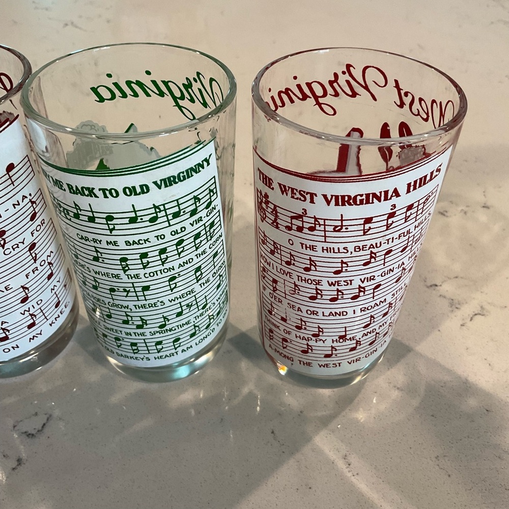 4- States Souvenir Sing-a-Song Glasses Alabama, Georgia,West Virginia & Virginia - Picture 4 of 9